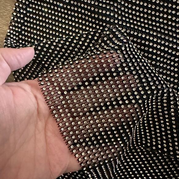 Chainmail Style Dress Sheer Black Silver Metal Size Medium Sexy Punk Goth - Picture 2 of 3